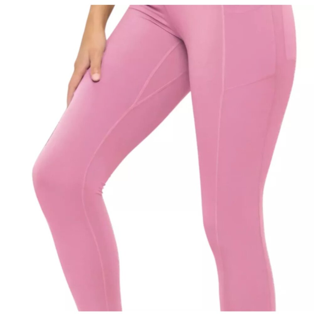 Women's Body Shaper Yoga Leggings, High Waist with Hook Closure, Side Pockets - Picture 2 of 2